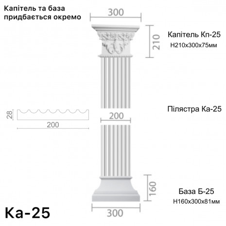 Пілястра з гіпсу ка-25
