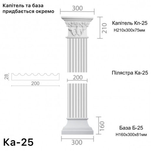 Пілястра з гіпсу ка-25