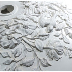 Розетка гипсовая с нежным рисунком птичек и цветов р-247 Ø800