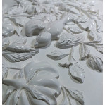 Розетка гипсовая с нежным рисунком птичек и цветов р-247 Ø800