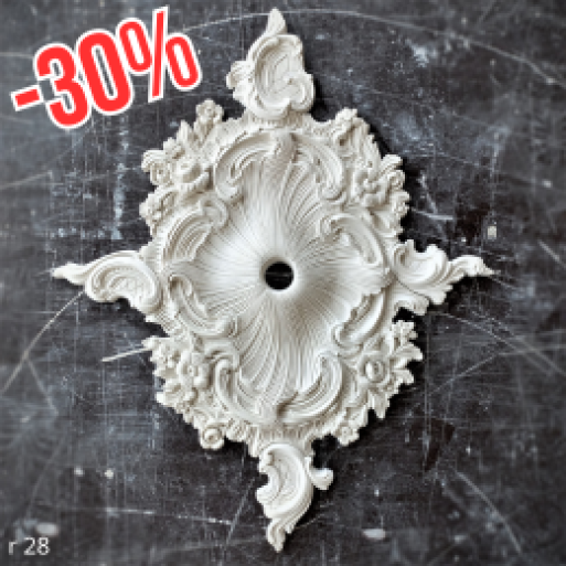 Розетка гіпсова у стилі бароко, у вигляді ромба р-28 890х725