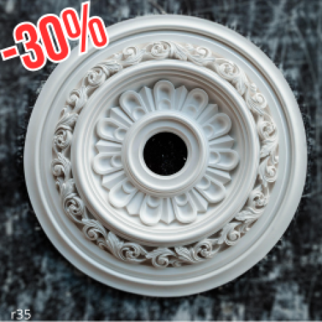 Розетка гіпсова в класичному стилі з квіткою р-35 Ø640