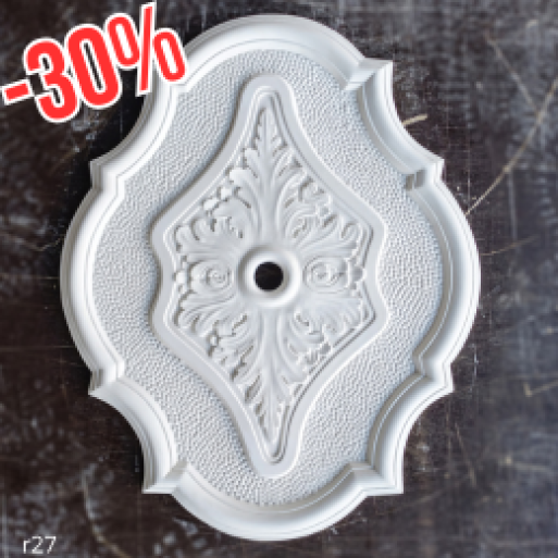 Розетка гіпсова у вигляді ромба з квіткою р-27  560х450