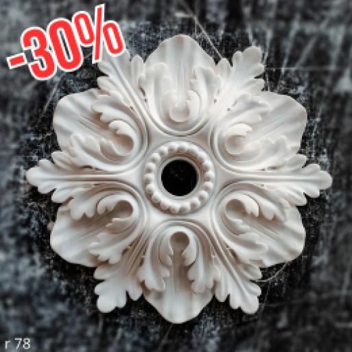 Розетка гіпсова у класичному стилі у вигляді квітки р-78 Ø430