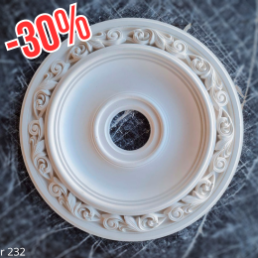 Розетка гіпсова у класичному стилі з візерунком по краю р-232 Ø350
