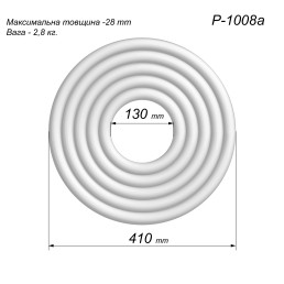 Розетка гіпсова гладка у сучасному стилі р-1008а Ø410