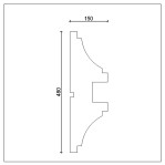 Фасадний молдинг ФТ60 Н 480х150
