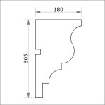 Фасадний карниз ФК17 H 305x180
