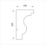 Фасадний карниз ФК37 Н 305х180