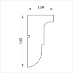 Фасадний карниз ФК42 H 305x150