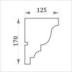 Фасадний карниз ФК6 H 170x125