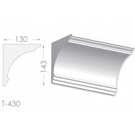 Тяга, молдинг з гіпсу т-430