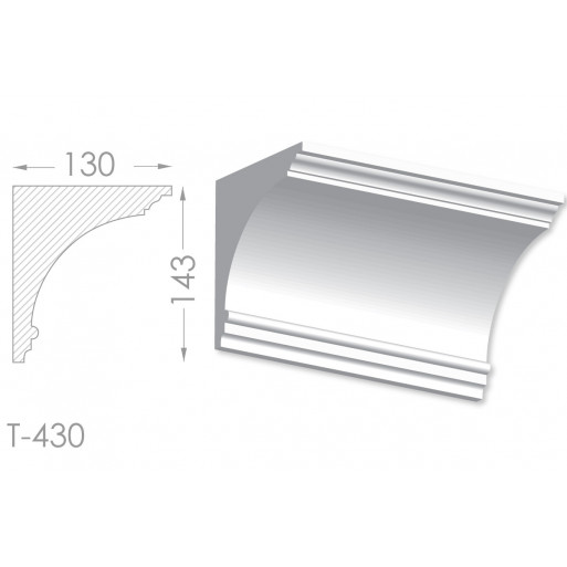Тяга, молдинг з гіпсу т-430