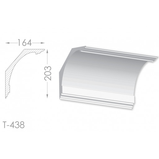 Тяга, молдинг з гіпсу т-438