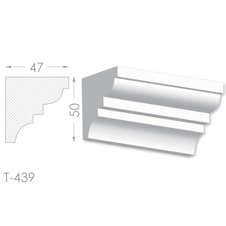 Тяга, молдинг з гіпсу т-439