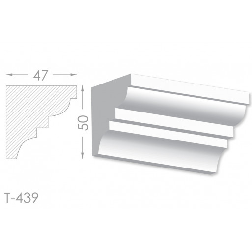 Тяга, молдинг з гіпсу т-439