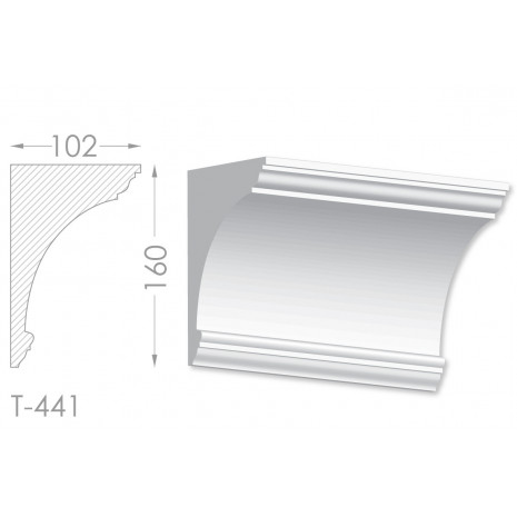 Тяга, молдинг з гіпсу т-441