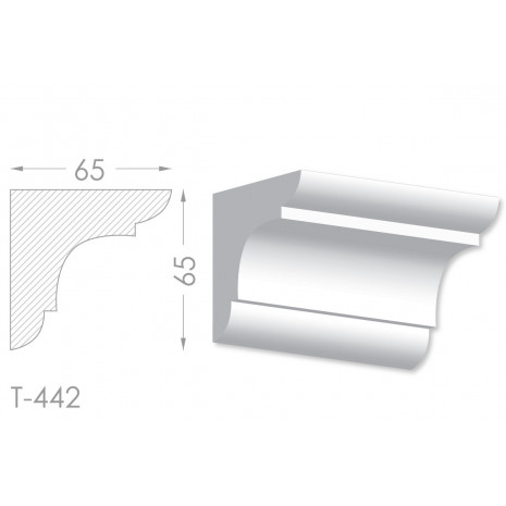 Тяга, молдинг з гіпсу т-442