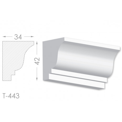 Тяга, молдинг з гіпсу т-443