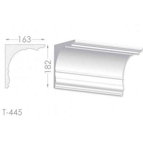 Тяга, молдинг з гіпсу т-445