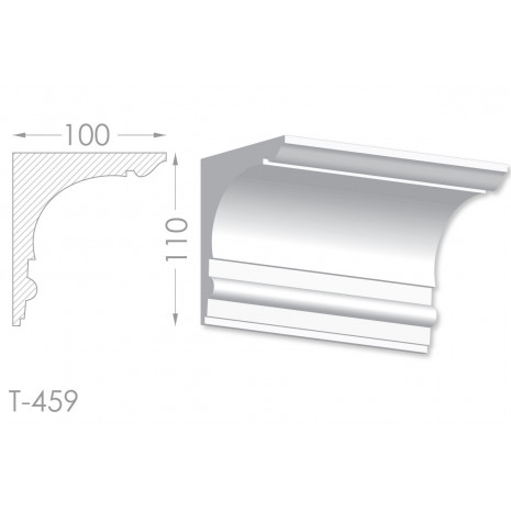 Тяга, молдинг з гіпсу т-459