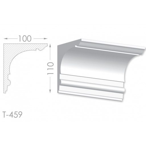 Тяга, молдинг з гіпсу т-459