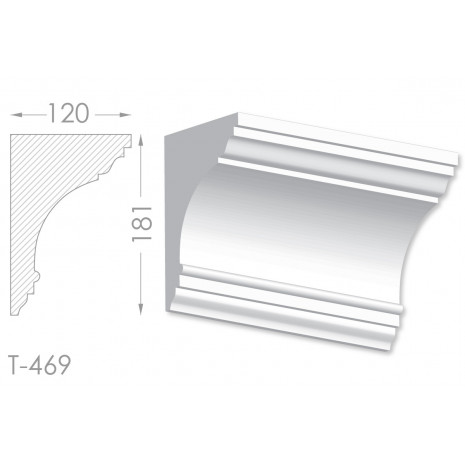 Тяга, молдинг з гіпсу т-469