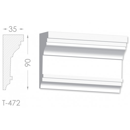 Тяга, молдинг з гіпсу т-472