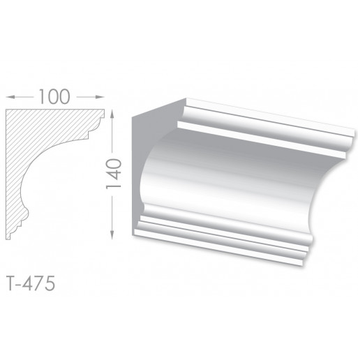 Тяга, молдинг з гіпсу т-475