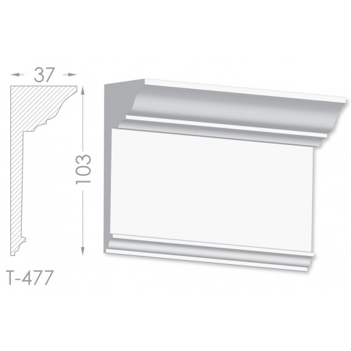 Тяга, молдинг з гіпсу т-477