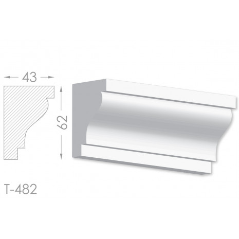 Тяга, молдинг з гіпсу т-482