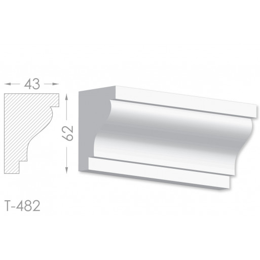 Тяга, молдинг з гіпсу т-482
