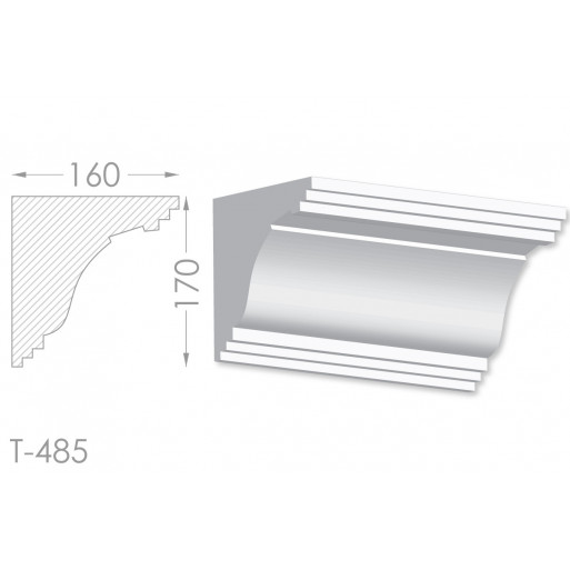 Тяга, молдинг з гіпсу т-485