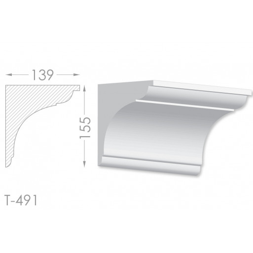 Тяга, молдинг з гіпсу т-491