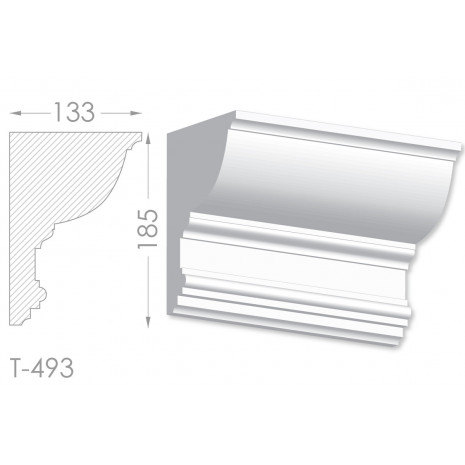 Тяга, молдинг з гіпсу т-493