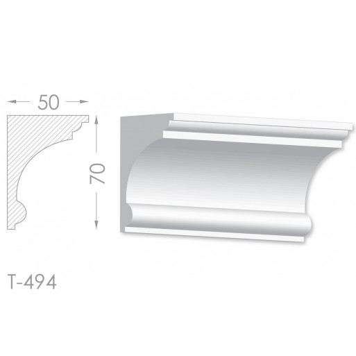 Тяга, молдинг з гіпсу т-494