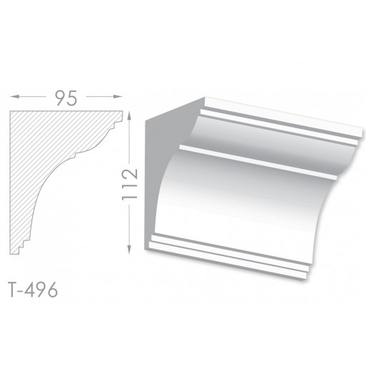 Тяга, молдинг з гіпсу т-496