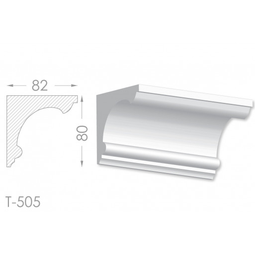 Тяга, молдинг з гіпсу т-505