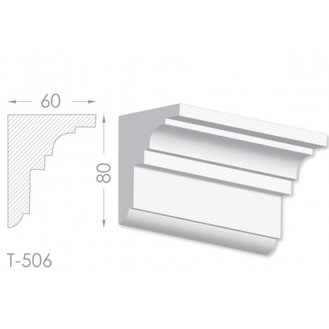 Тяга, молдинг з гіпсу т-506