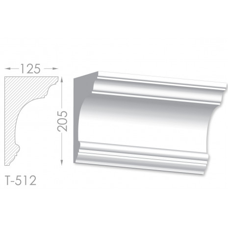 Тяга, молдинг з гіпсу т-512