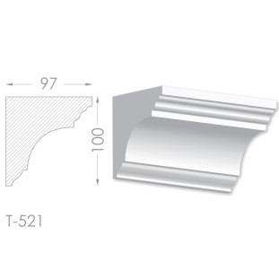 Тяга, молдинг з гіпсу т-521