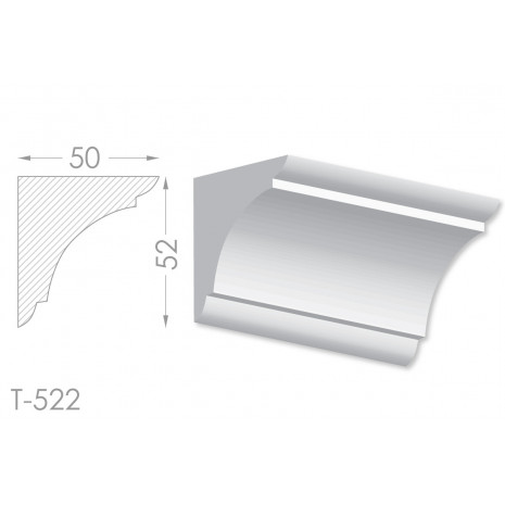Тяга, молдинг з гіпсу т-522