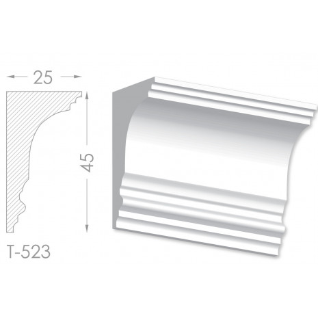 Тяга, молдинг з гіпсу т-523