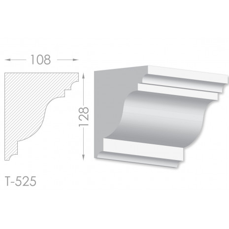 Тяга, молдинг з гіпсу т-525