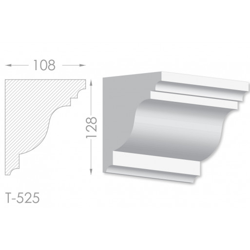 Тяга, молдинг з гіпсу т-525