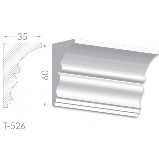 Тяга, молдинг з гіпсу т-526