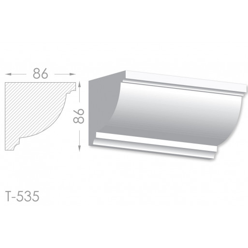 Тяга, молдинг з гіпсу т-535