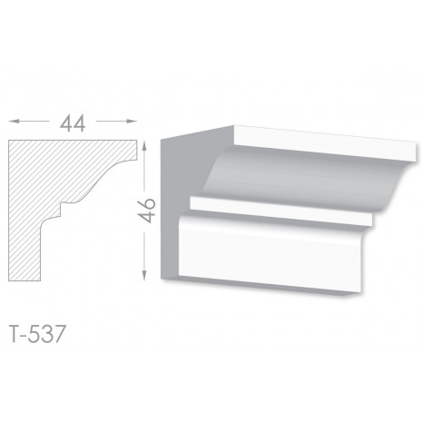 Тяга, молдинг з гіпсу т-537