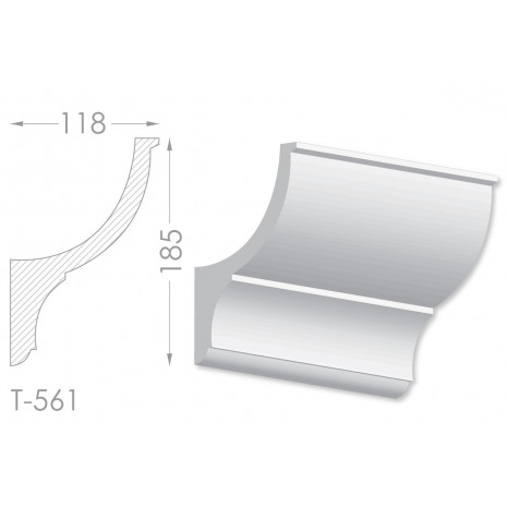 Тяга, молдинг з гіпсу т-561