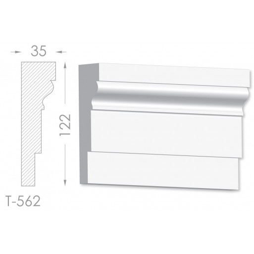 Тяга, молдинг з гіпсу т-562